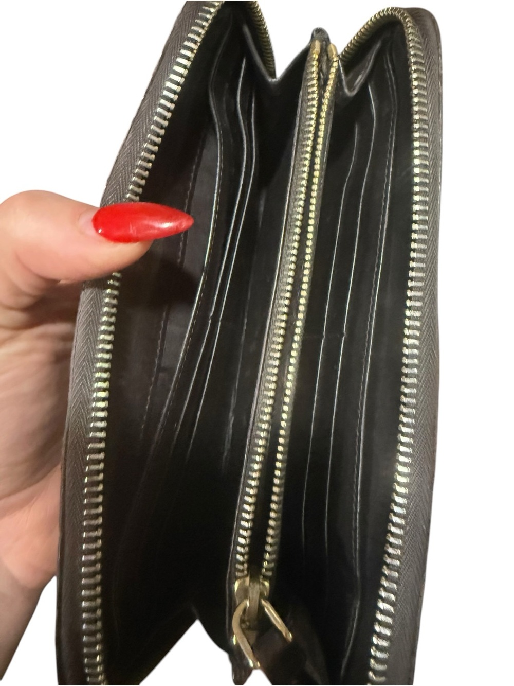 Miu Miu Brown Croc Embossed Leather Zip Around Continental Wallet Italy - Picture 6 of 10